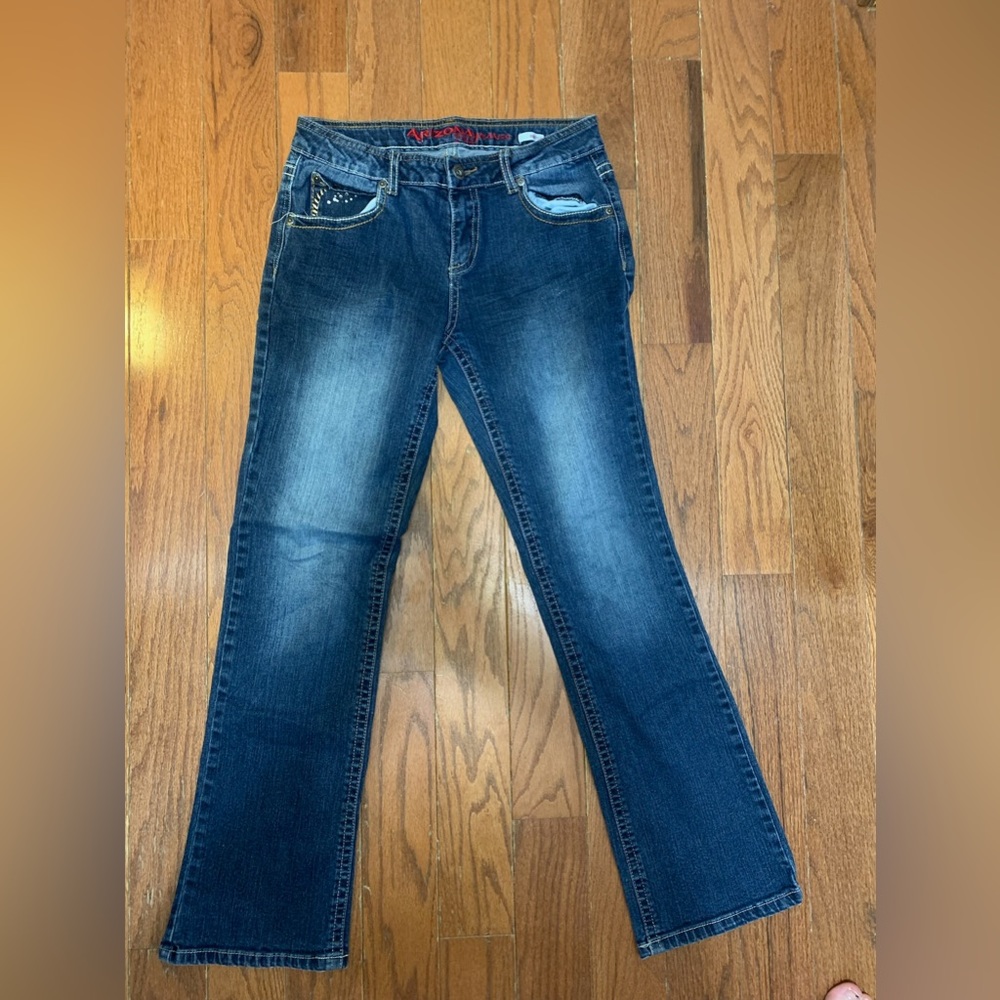 Arizona Girls Adjustable Waist Stretch Fabric Regular Fit Bootcut Jean (16)
